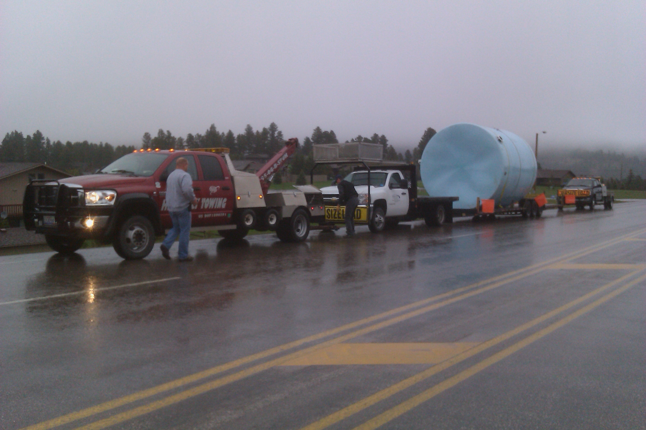 Towing of an over size load to Wharf gold mine,that broke down in Boulder Canyon 




